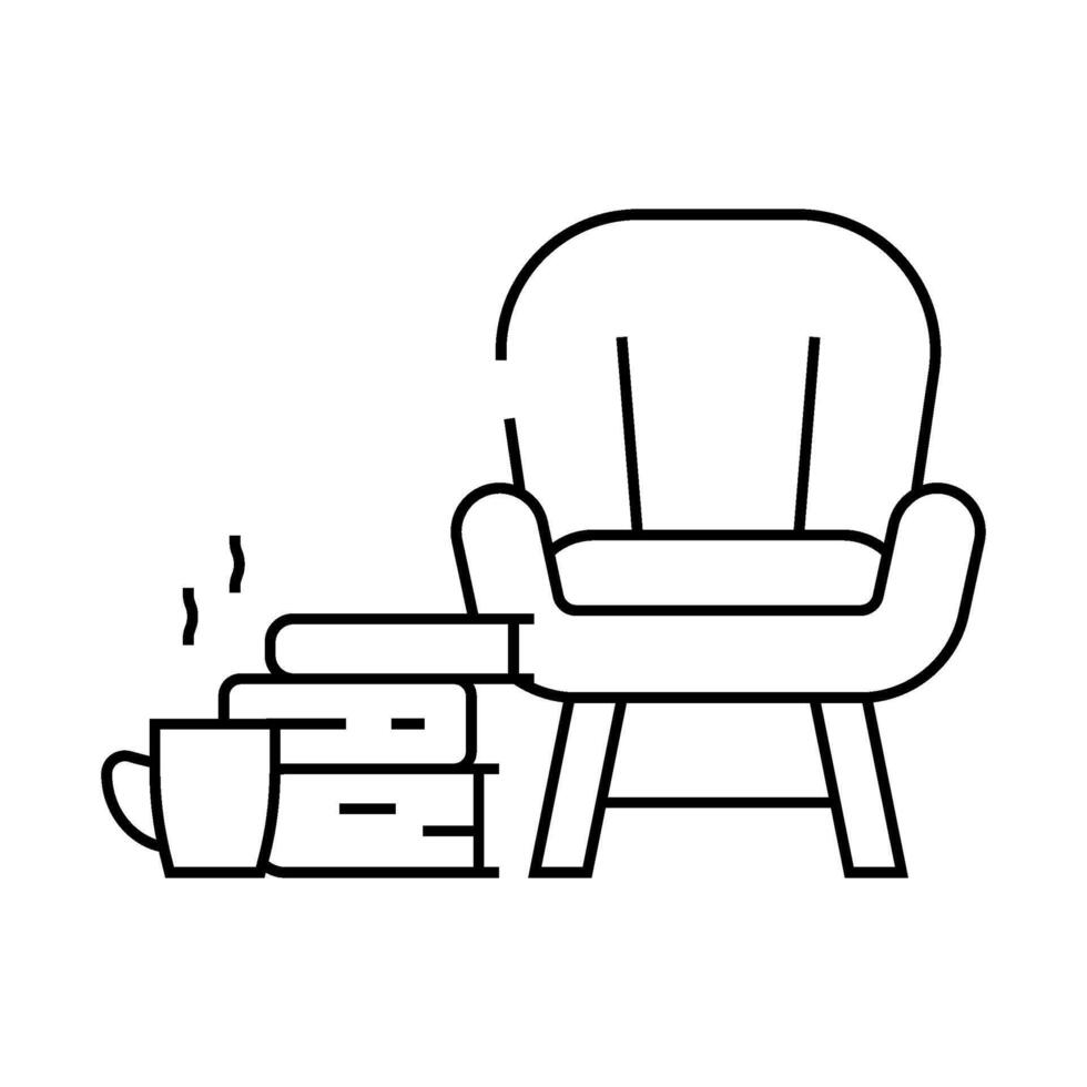 cozying up with a book autumn line icon illustration vector