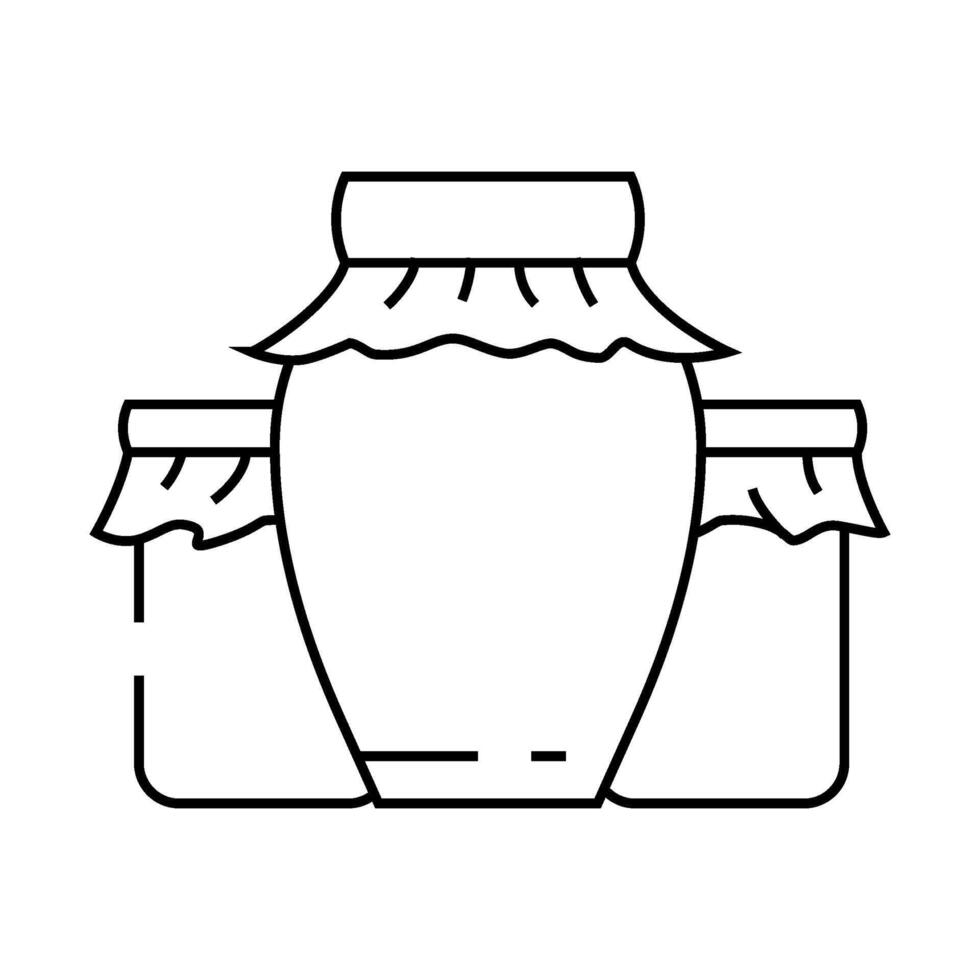 making homemade jam autumn line icon illustration vector
