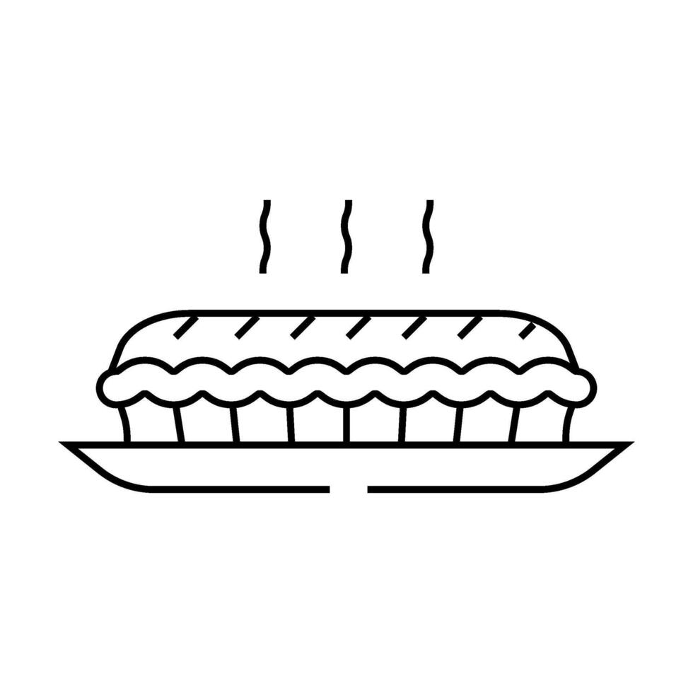 baking apple pie autumn line icon illustration vector