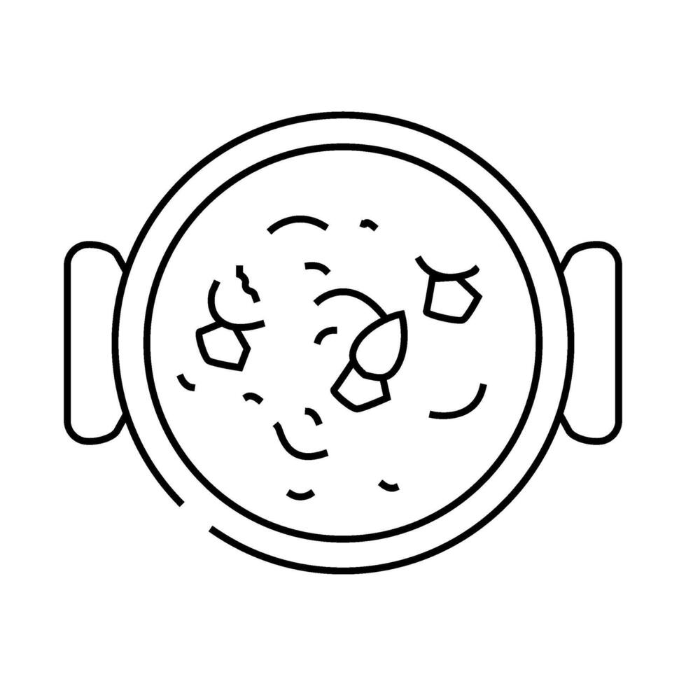 making homemade soup autumn line icon illustration vector