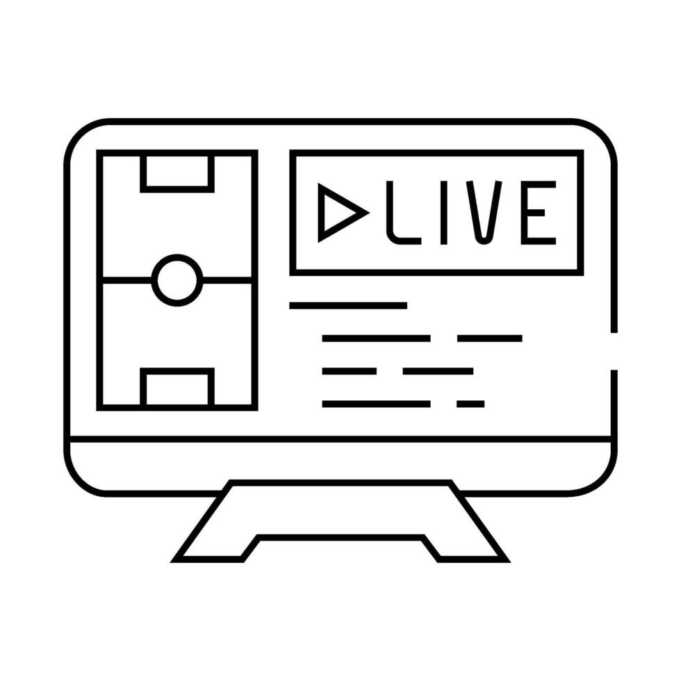 watching soccer live autumn line icon illustration vector