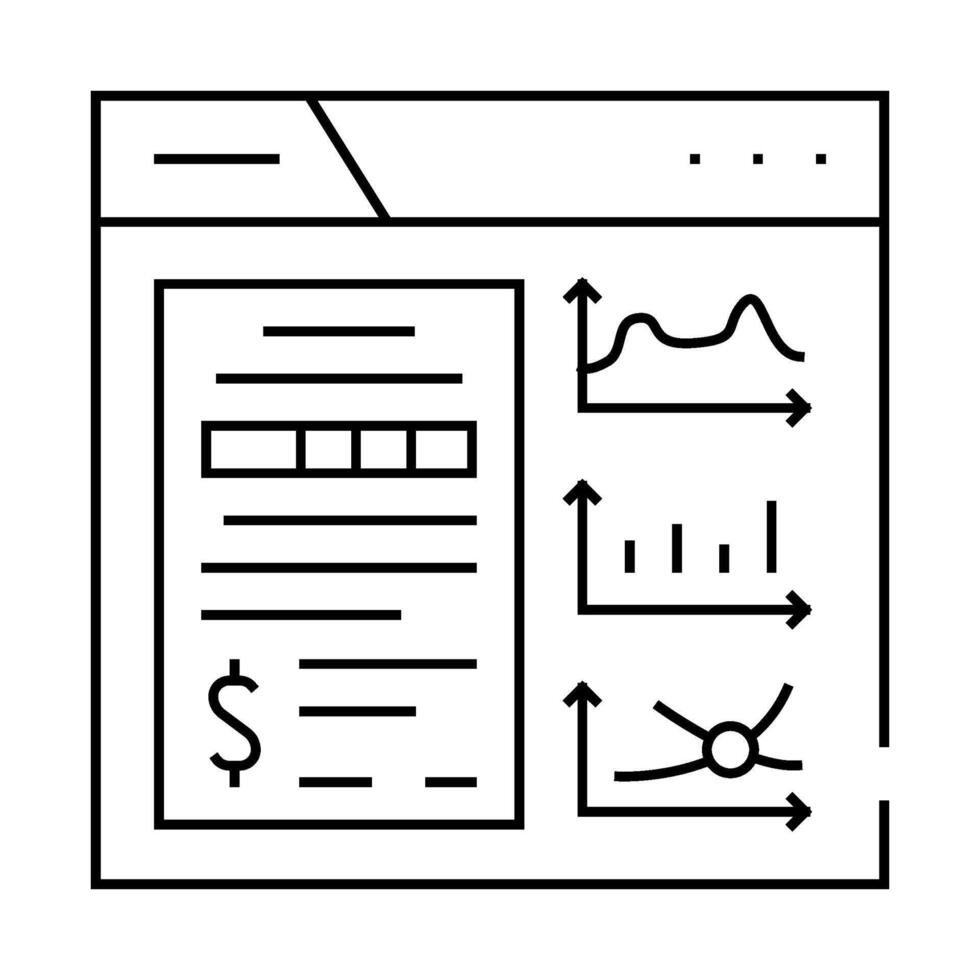business intelligence process line icon illustration vector