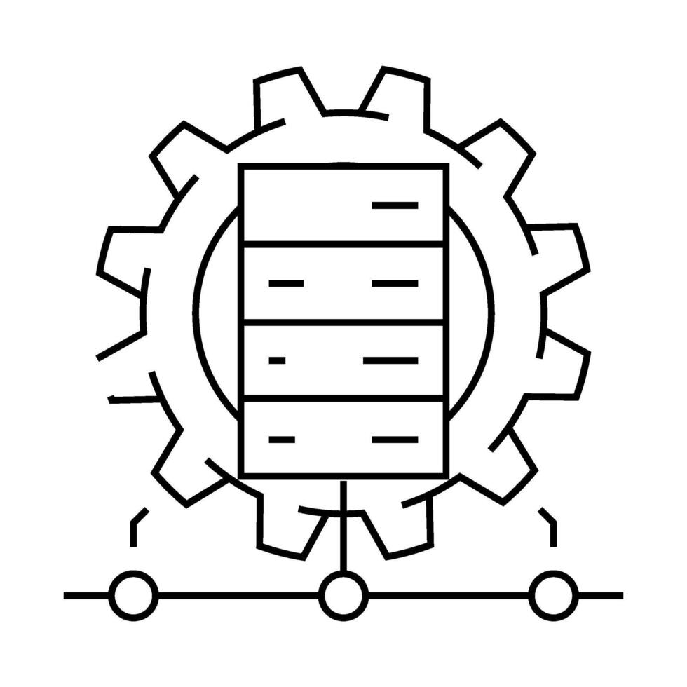 it infrastructure management business process line icon illustration vector