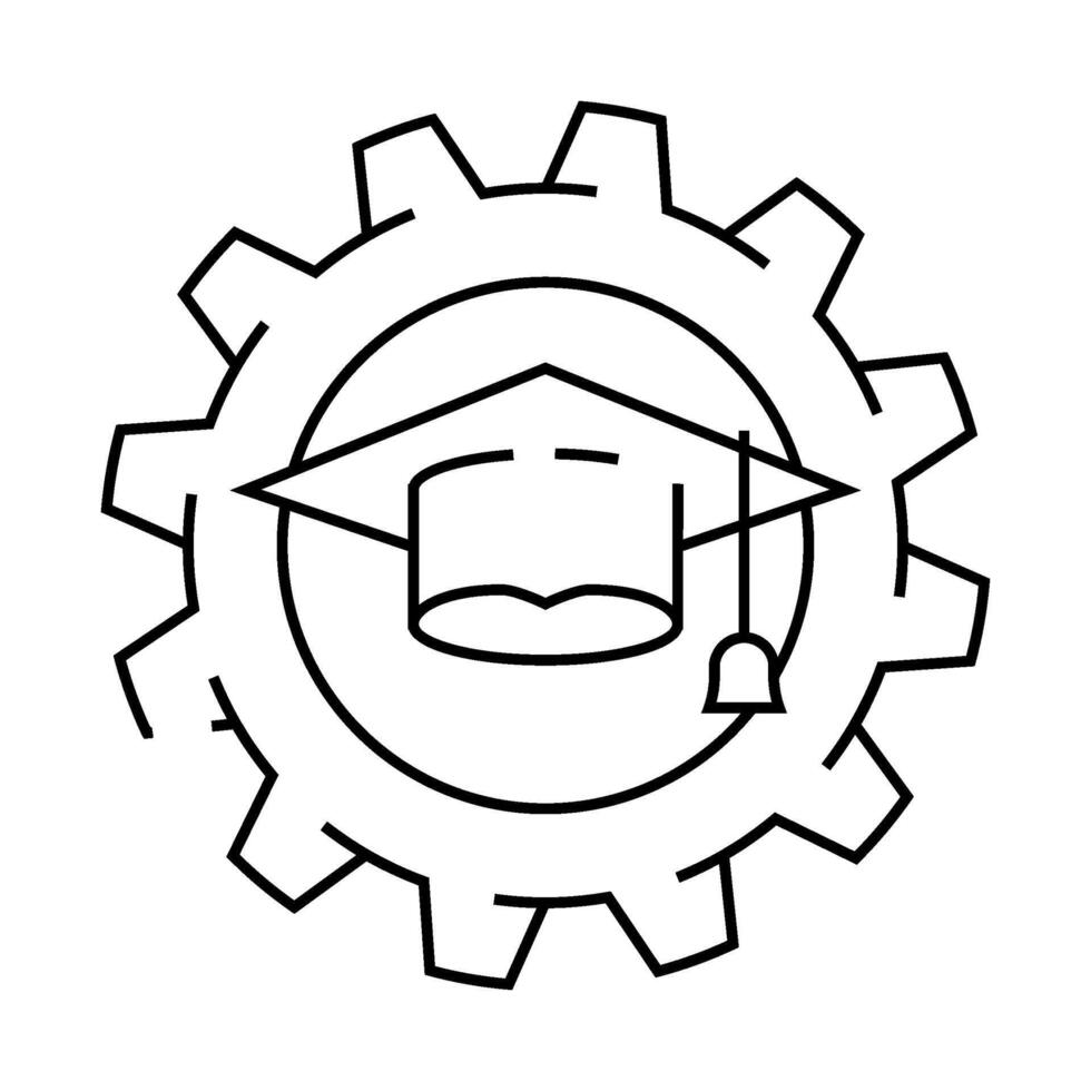 knowledge management business process line icon illustration vector