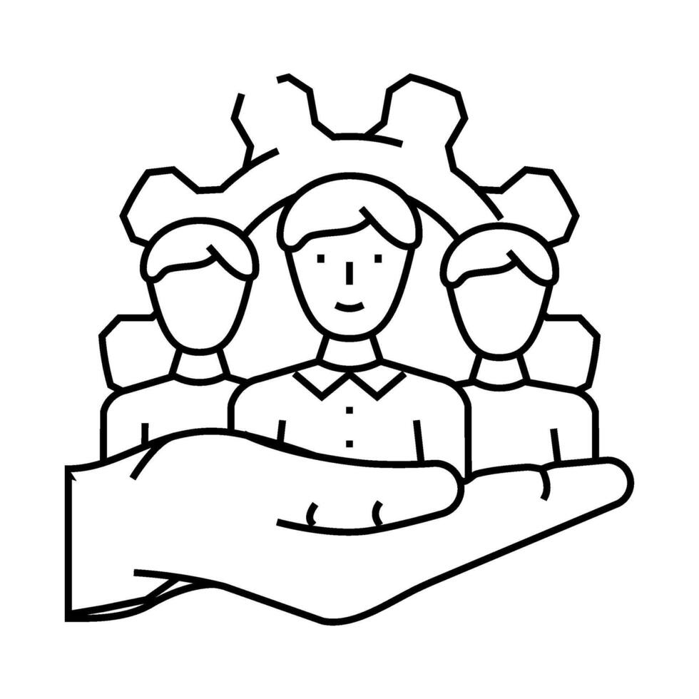 vendor management business process line icon illustration vector