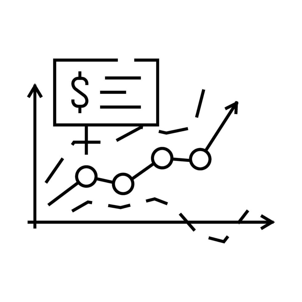 sales forecasting business process line icon illustration vector