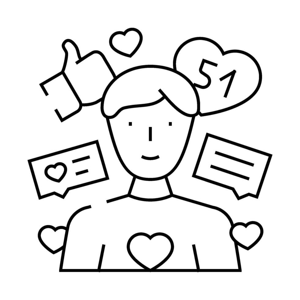 influencer marketing line icon illustration vector