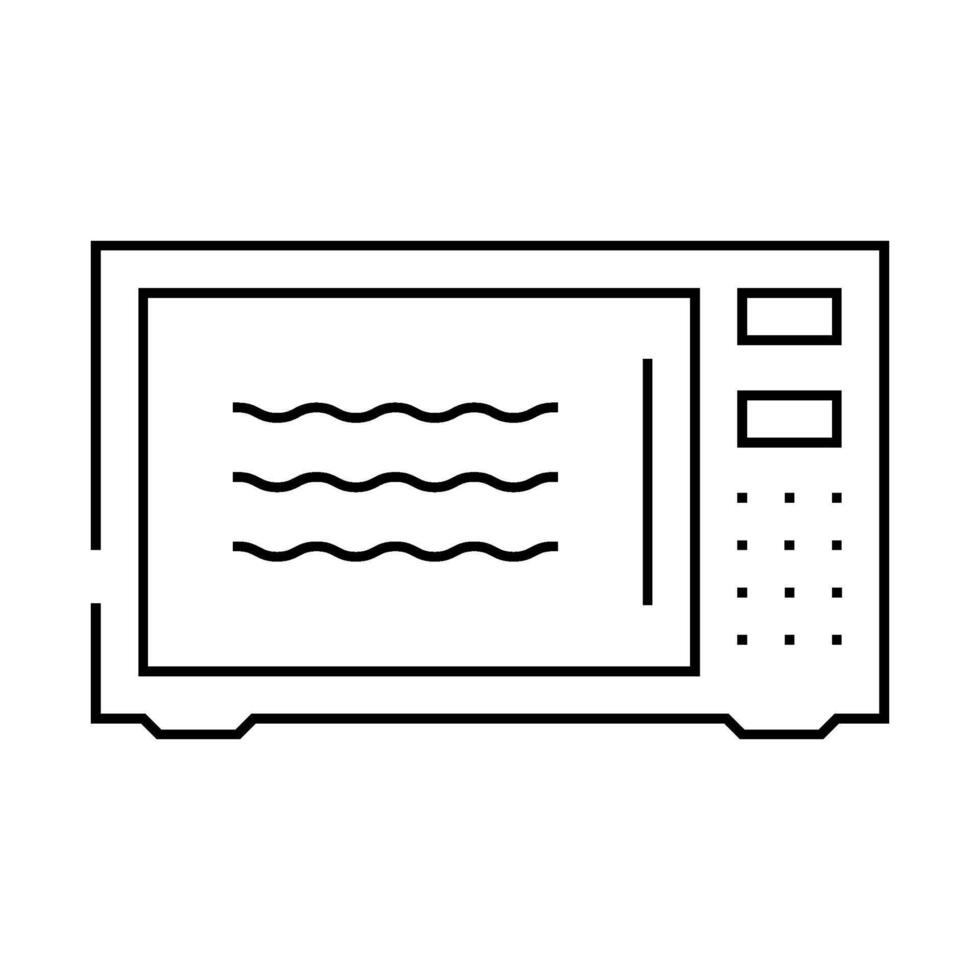 microwave safe label product caution line icon illustration vector