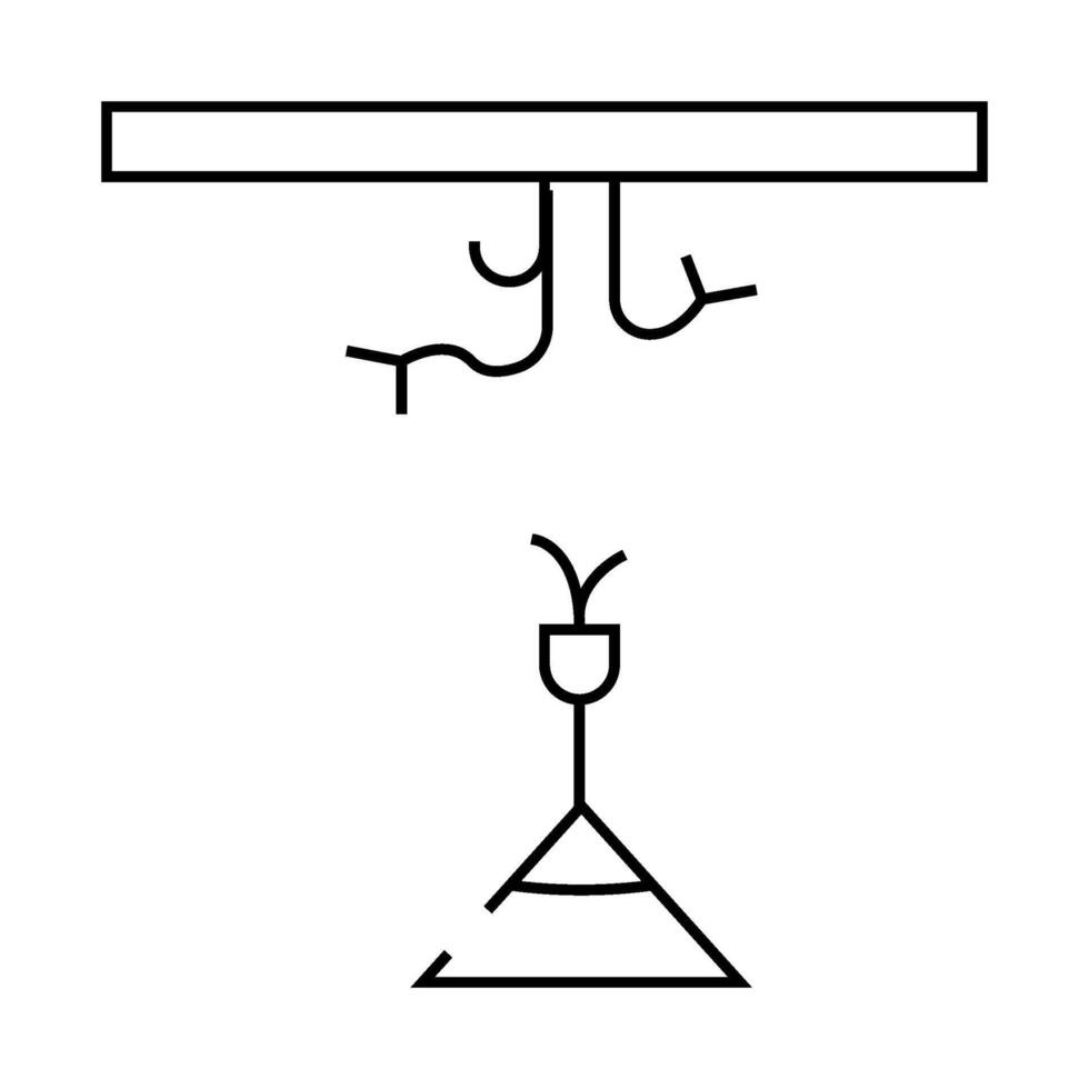 chandelier installation line icon black illustration vector