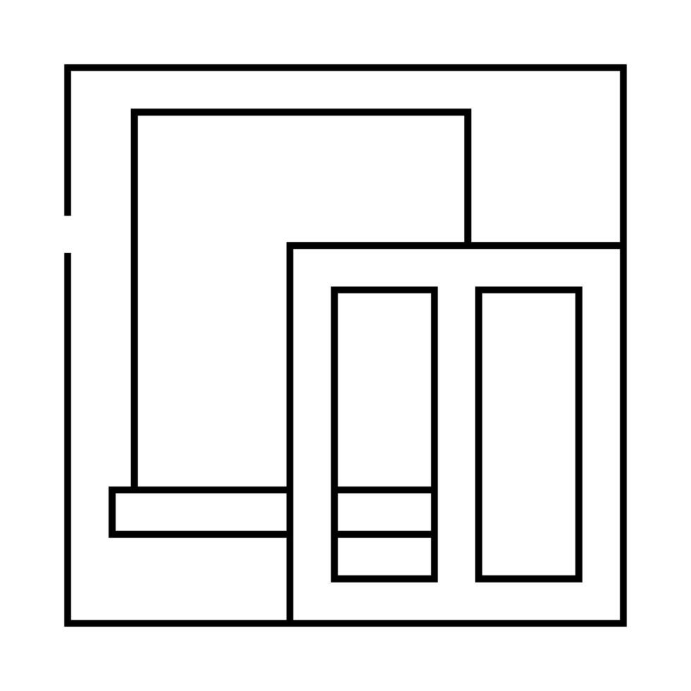 window installation line icon black illustration vector