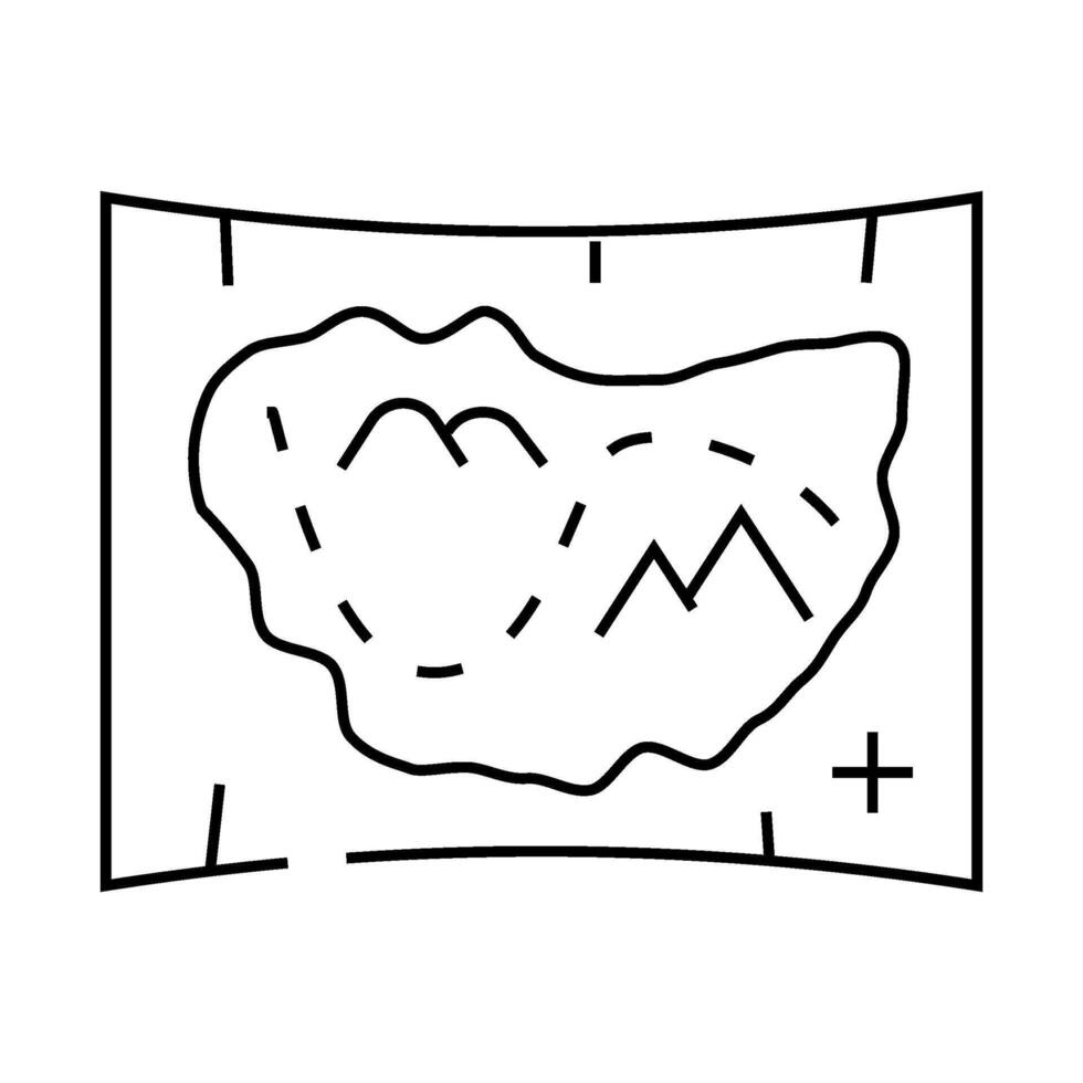medieval map line icon black illustration vector