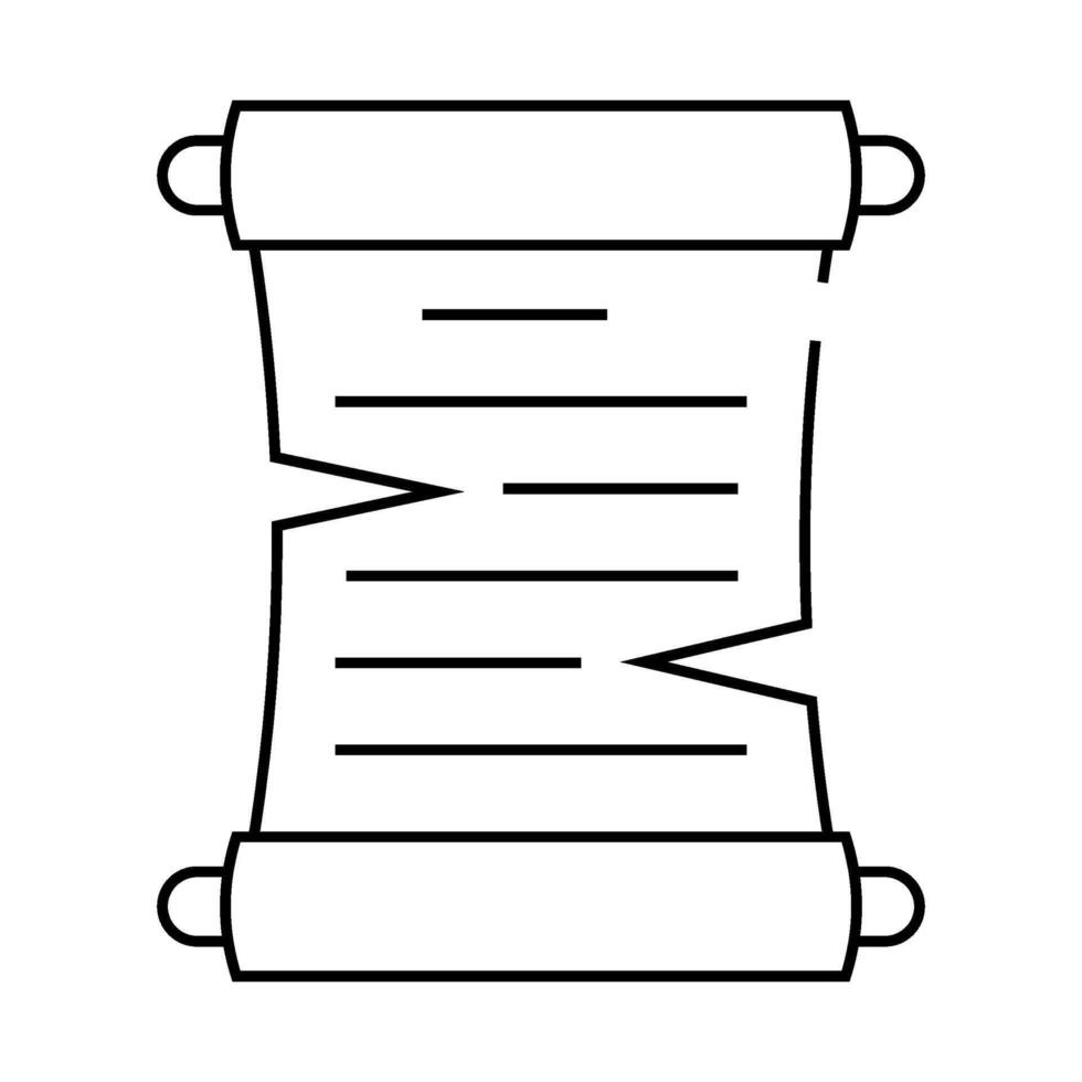 paper scroll line icon black illustration vector