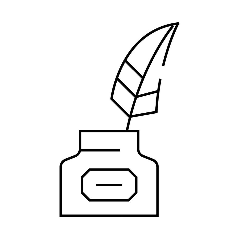 ink with feather line icon illustration vector