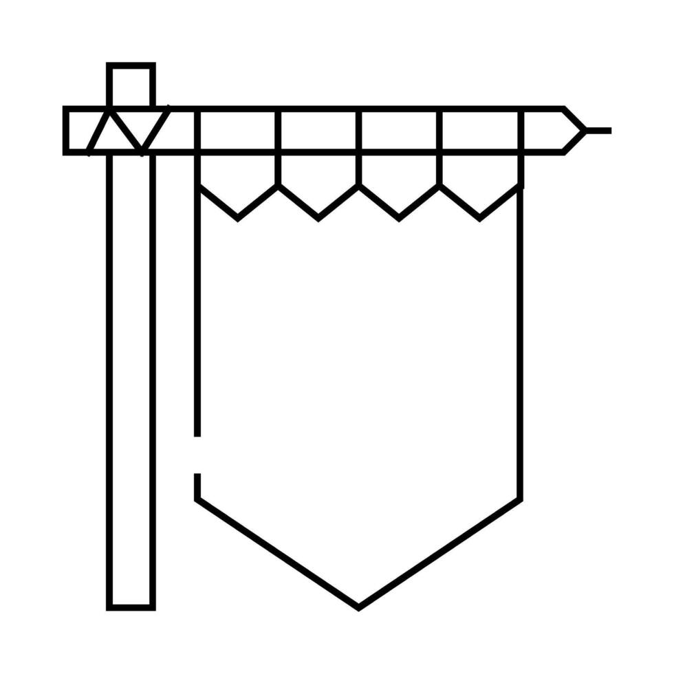 medieval flag line icon black illustration vector