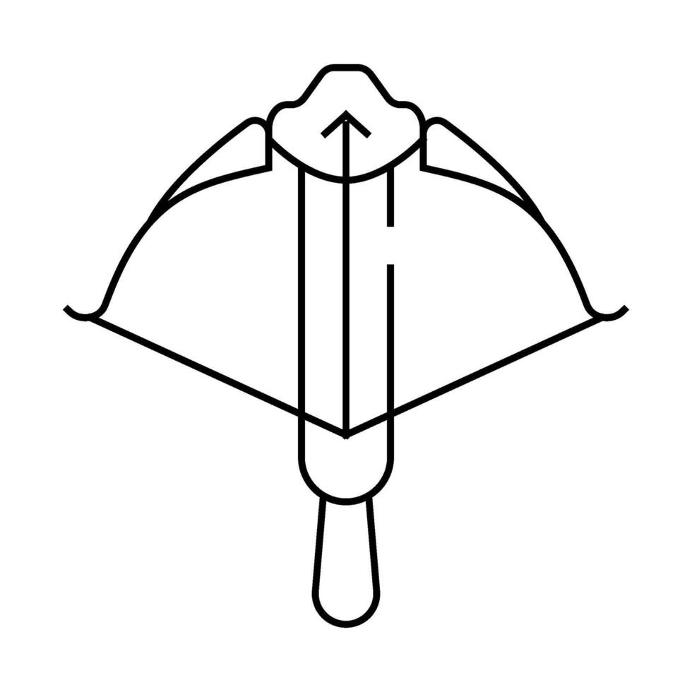 crossbow medieval weapon line icon illustration vector