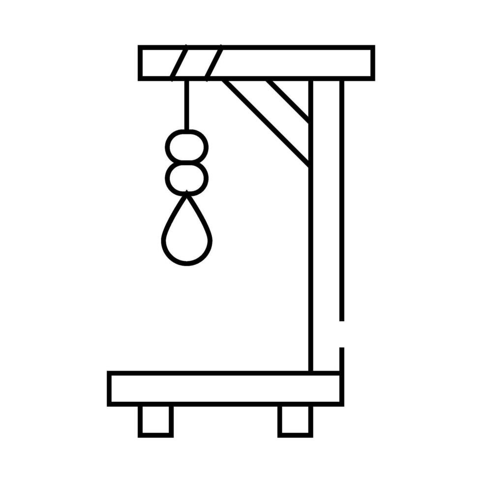 medieval gallows line icon black illustration vector