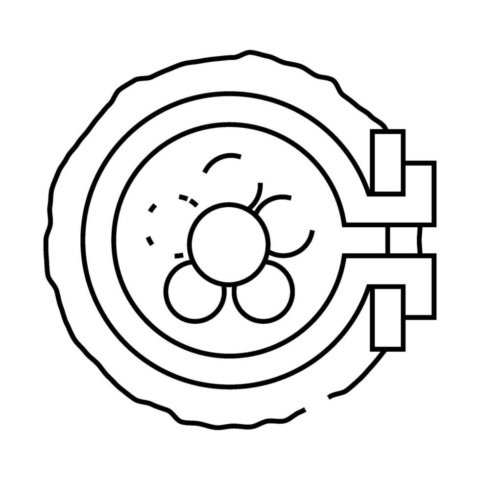 embroidering flower in embroidery hoop line icon illustration vector