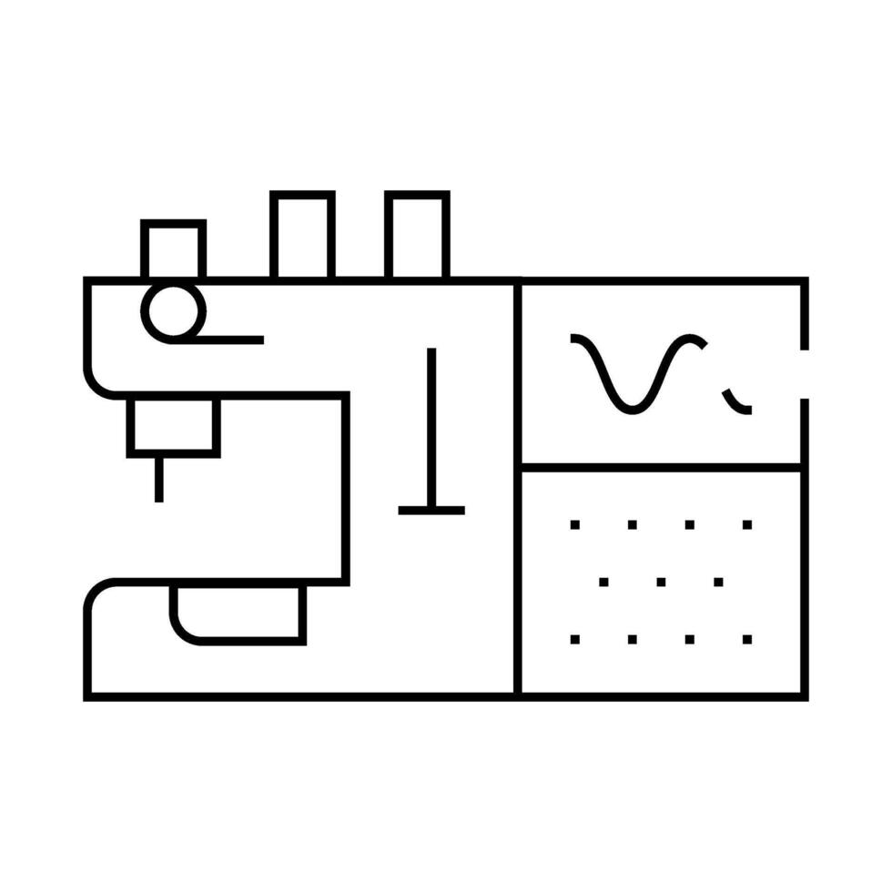 sewing machine with programmable embroidery line icon illustration vector