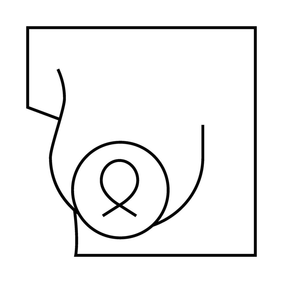 breast cancer line icon illustration sign vector