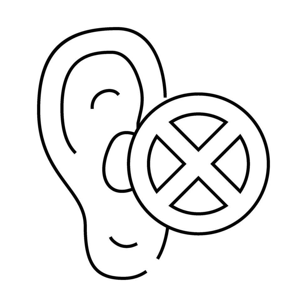 deafness disease line icon illustration sign vector