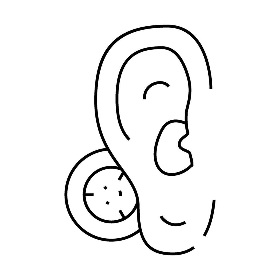 bone conduction hearing aid line icon illustration vector