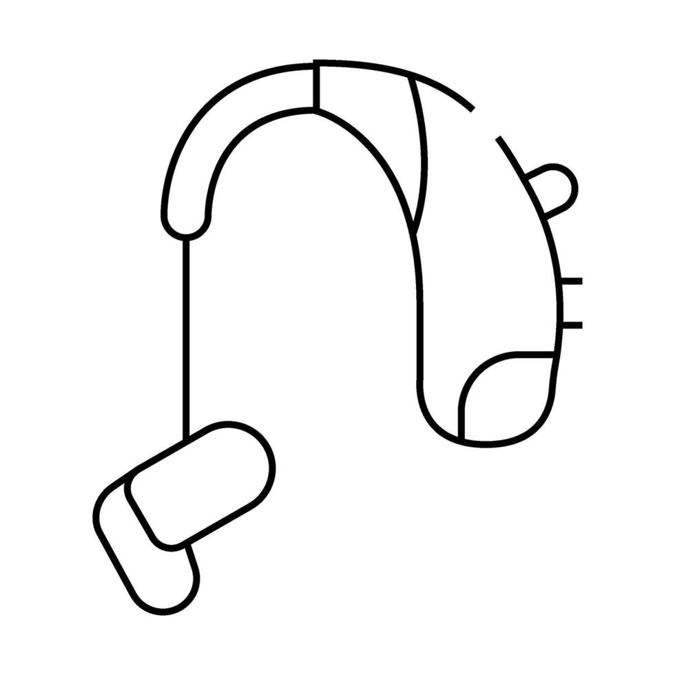 hearing aid gadget line icon illustration vector