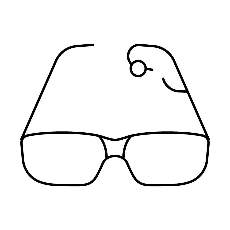 glasses with hearing aid gadget line icon illustration vector