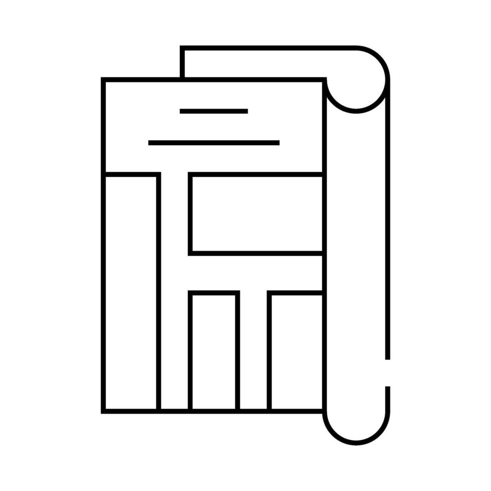 journalist newspaper column line icon illustration vector