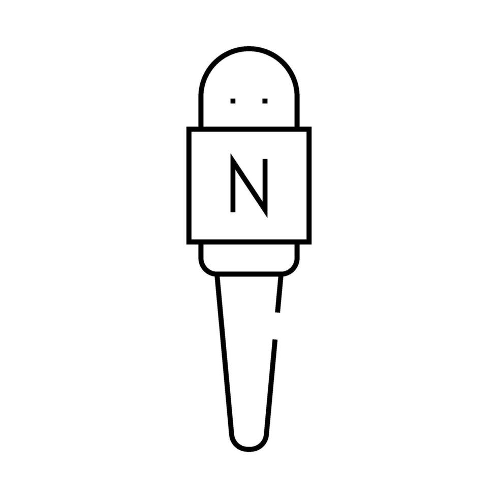 microphone journalist device line icon illustration vector
