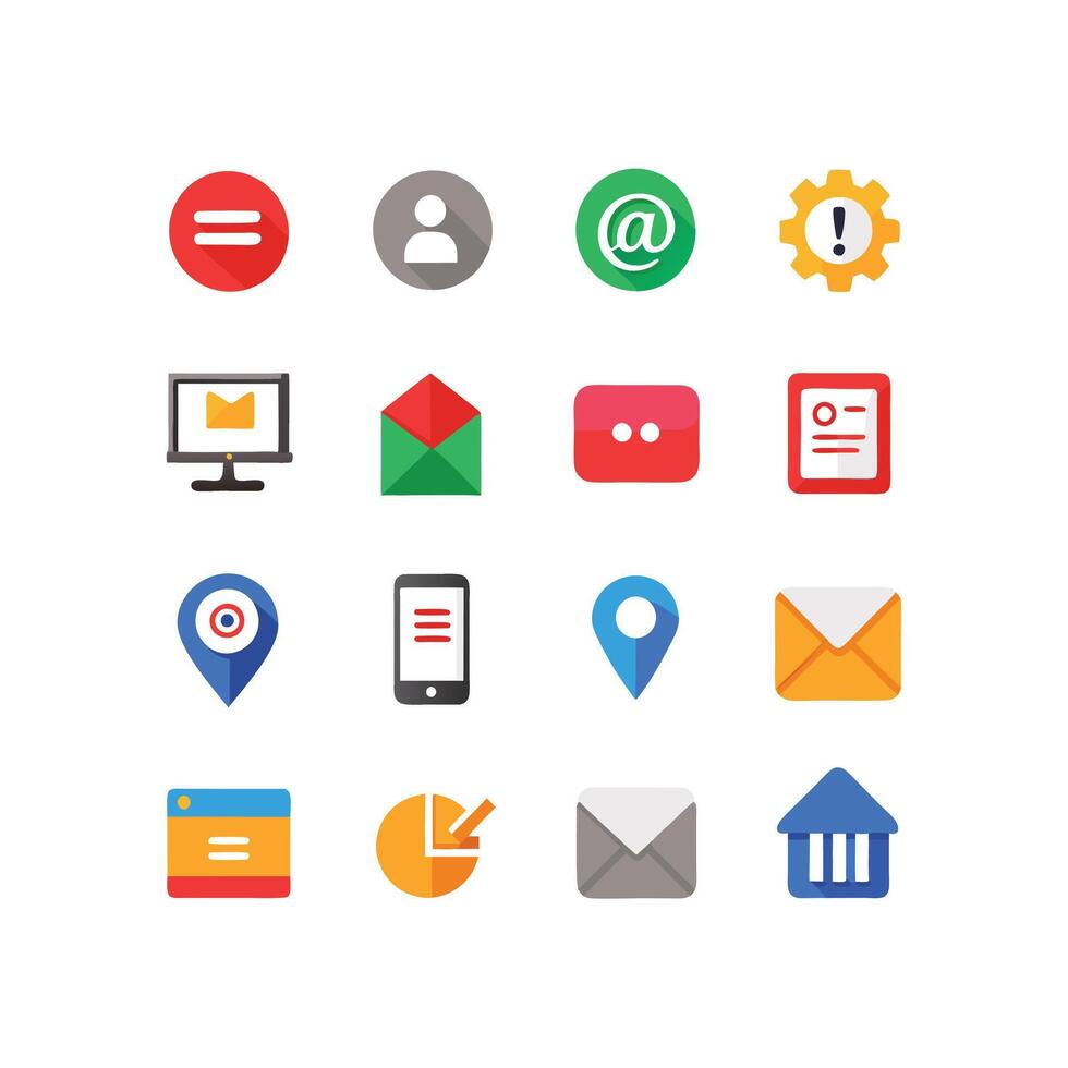 Contact Icon Set Collection Illustration vector