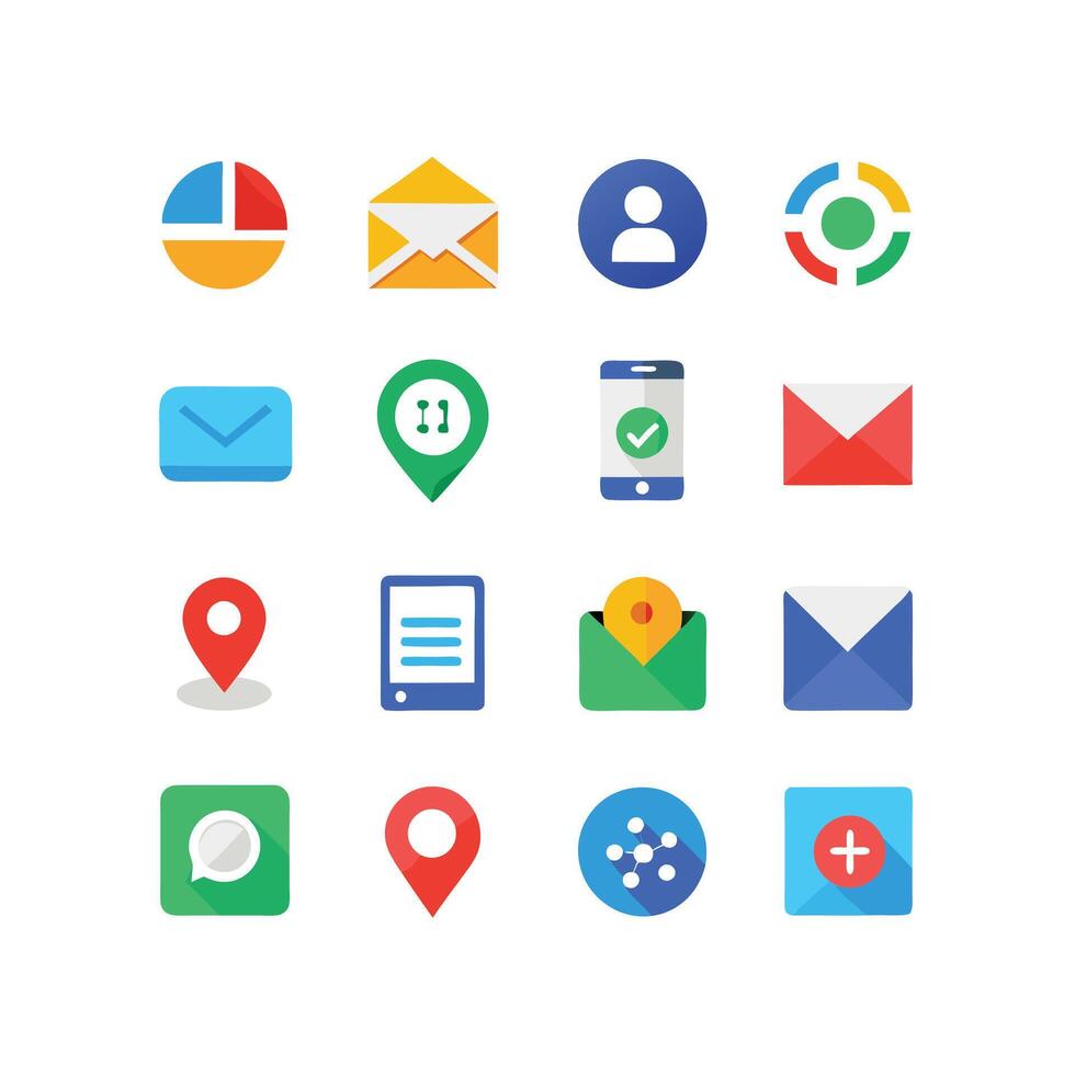 Contact Icon Set Collection Illustration vector