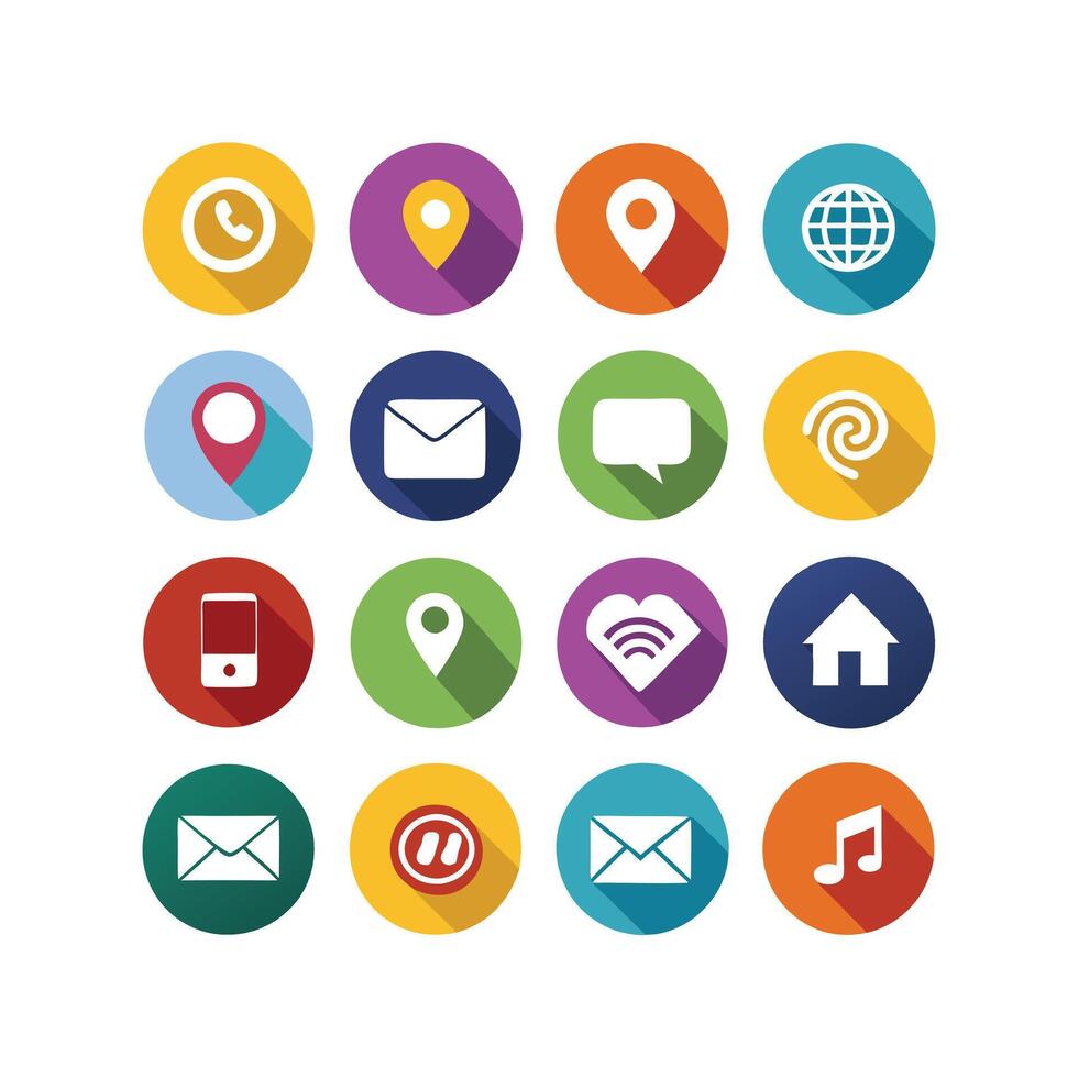 Contact Icon Set Collection Illustration vector