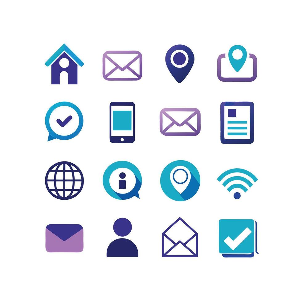 Contact Icon Set Collection Illustration vector