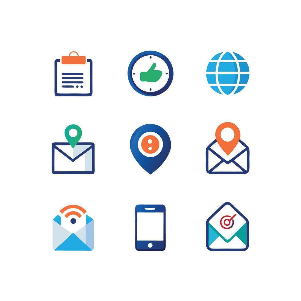 Contact Icon Set Collection Illustration vector