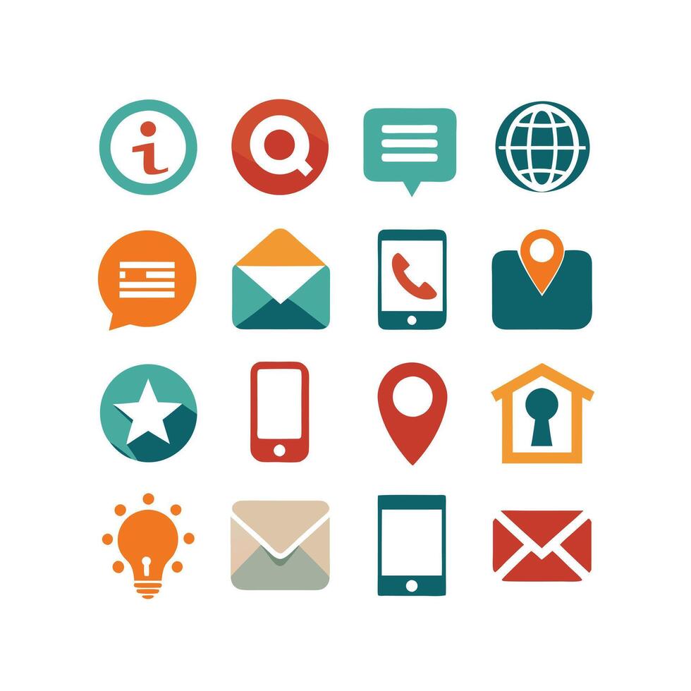 Contact Icon Set Collection Illustration vector