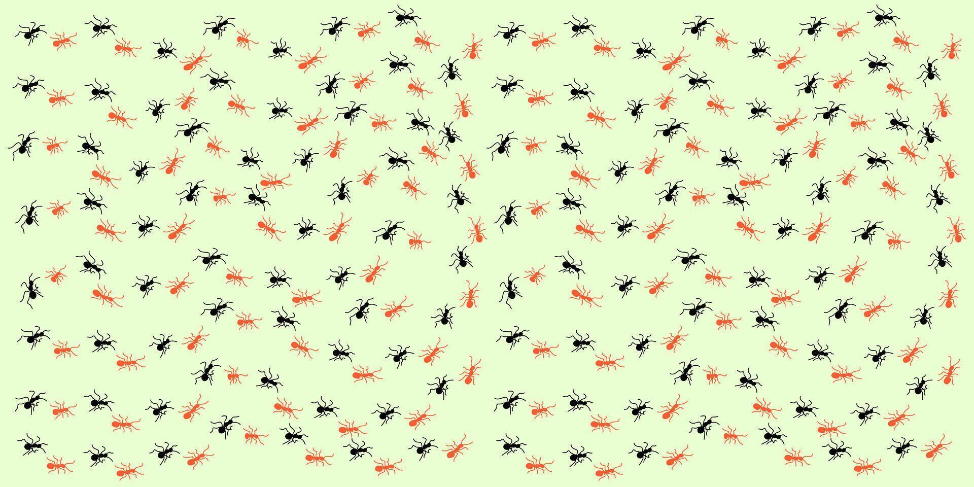 Pattern featuring a background of ants, ideal for various design projects. This illustration showcases an intricate ant pattern, perfect for textiles, wallpapers, and web backgrounds. vector