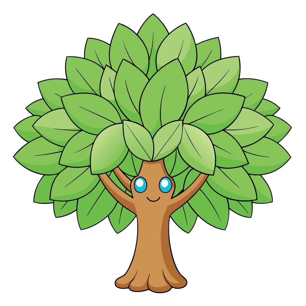 High resolution tree, Tree leaf, Cartoon tree vector