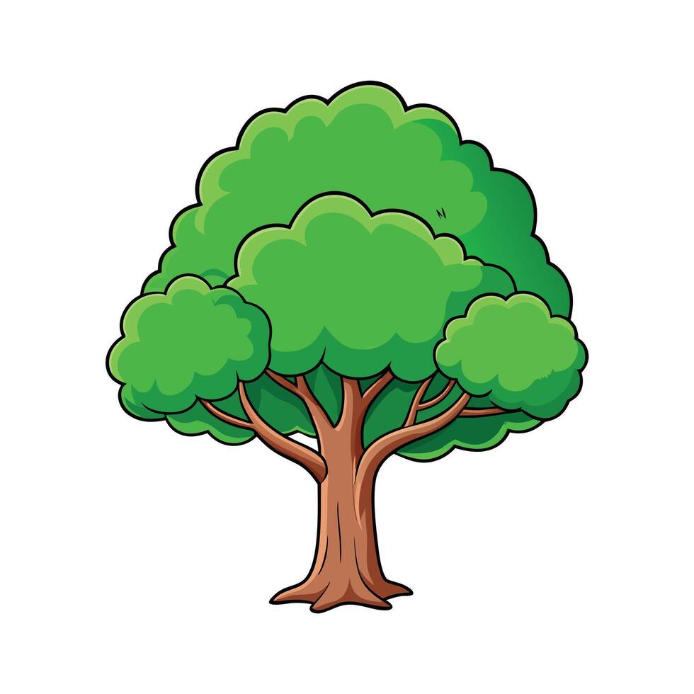 High resolution tree, Tree leaf, Cartoon tree vector