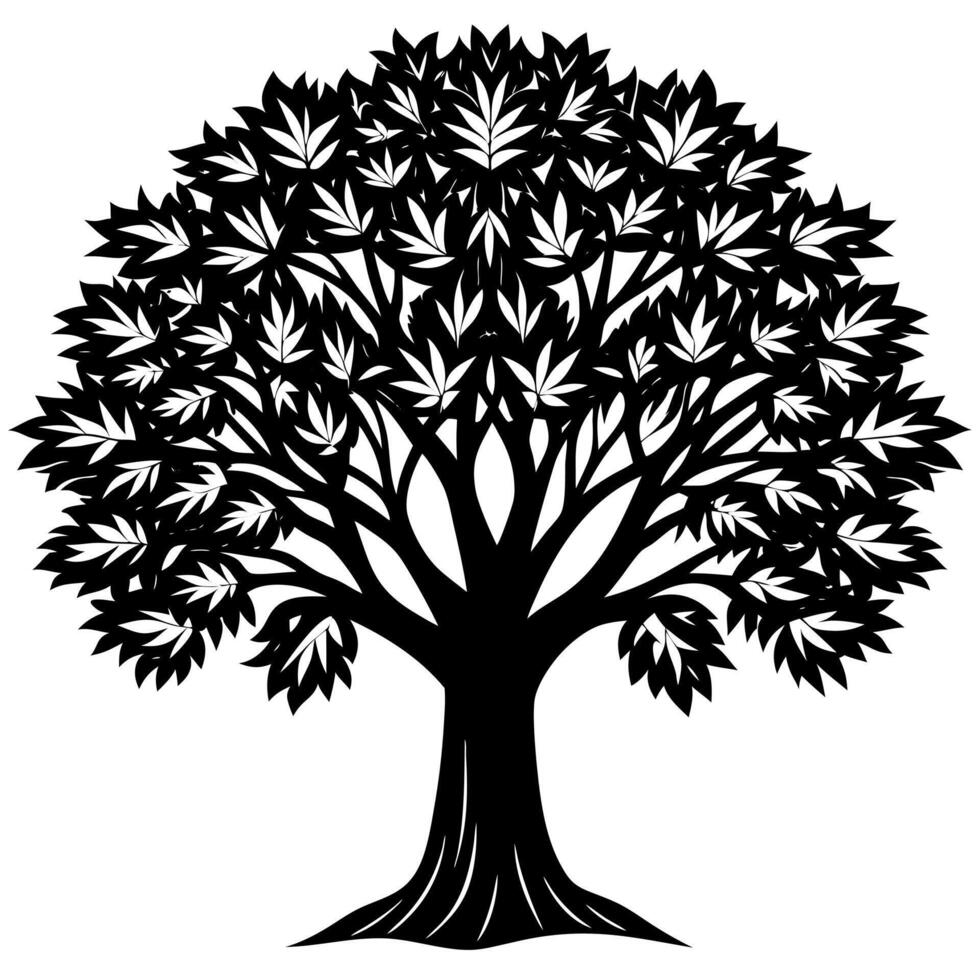 High resolution tree, Tree leaf, Cartoon tree vector
