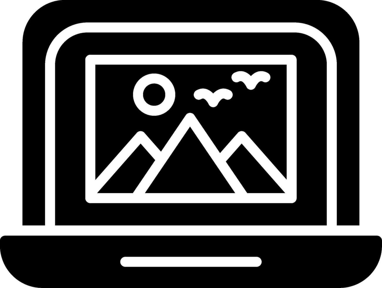 Laptop Glyph Icon Design vector