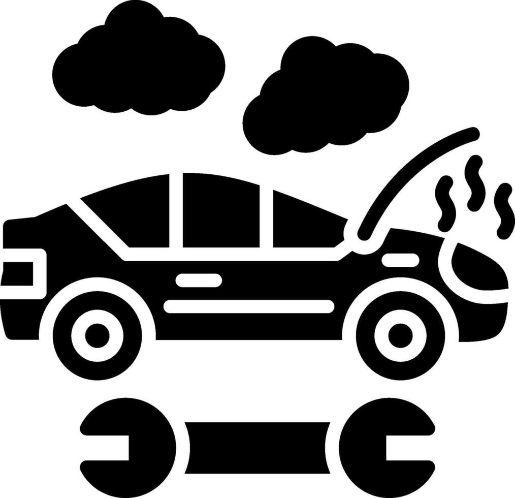 Broken Car Glyph Icon Design vector