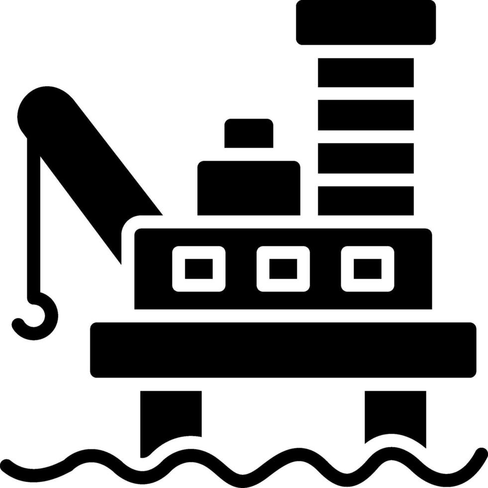 Oil Platform Glyph Icon Design vector