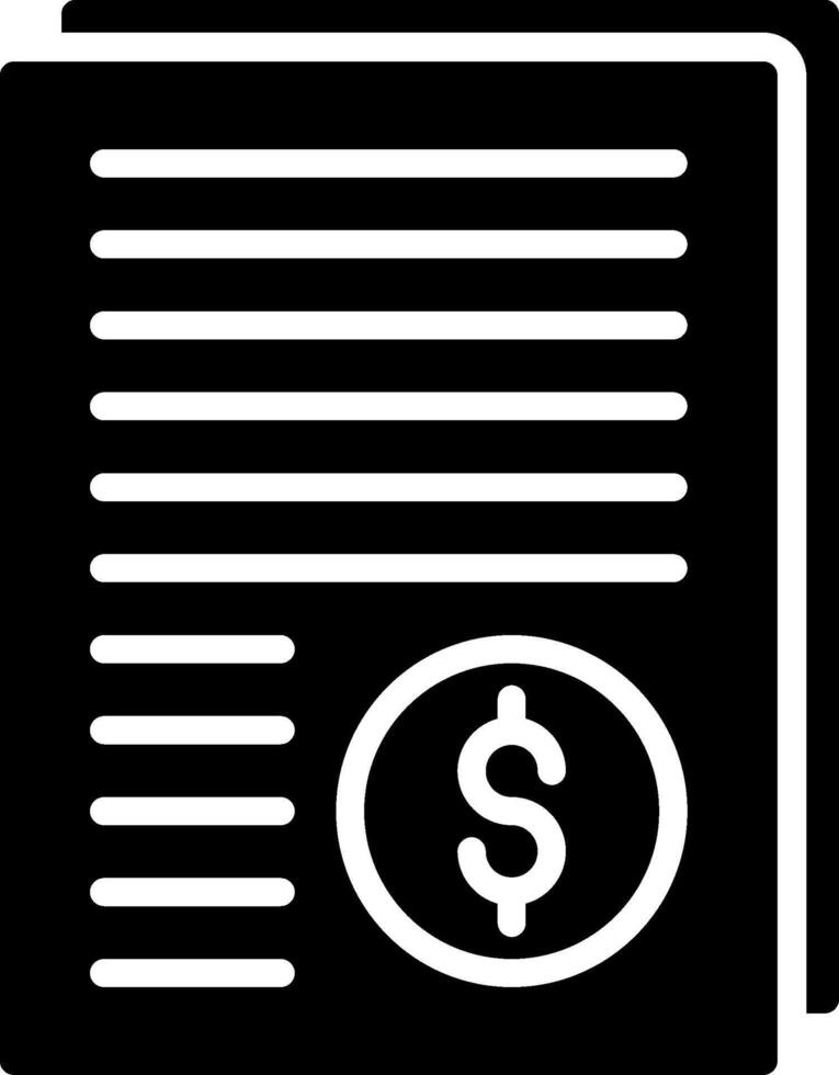 Invoice Glyph Icon Design vector