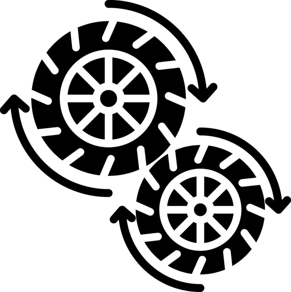 Wheel Glyph Icon Design vector