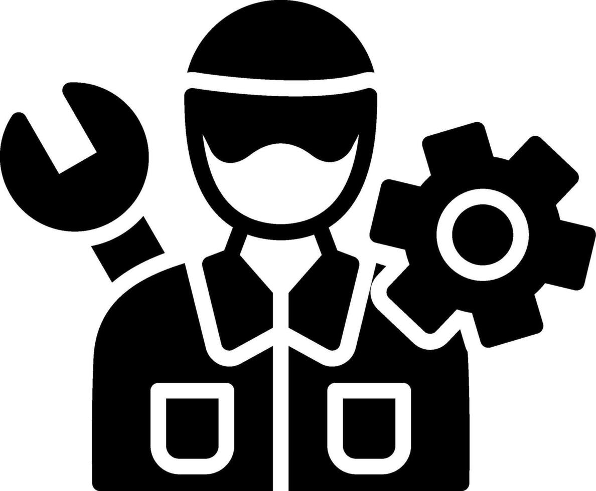 Mechanic Glyph Icon Design vector