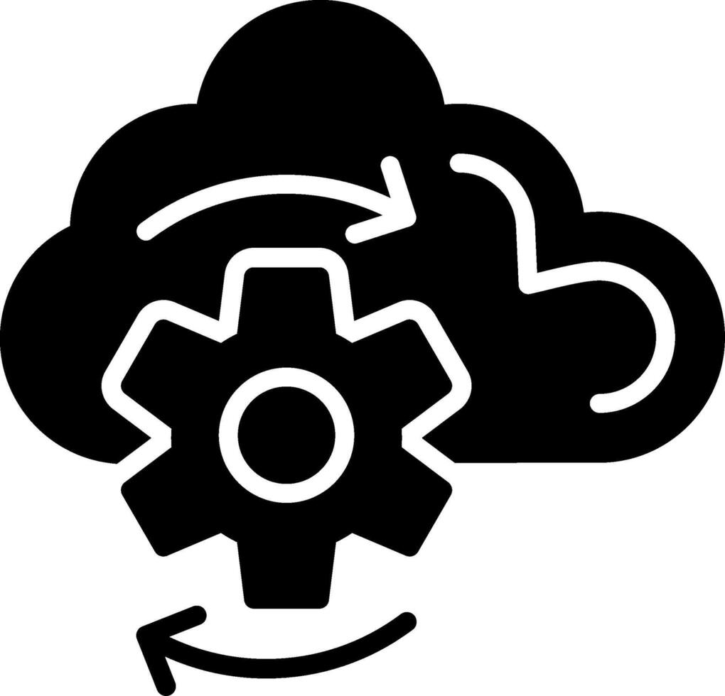 Cloud Processing Glyph Icon Design vector