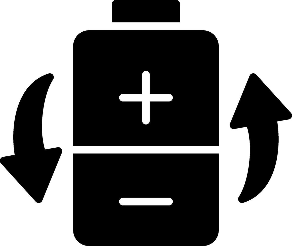 Rechargeable Battery Glyph Icon Design vector