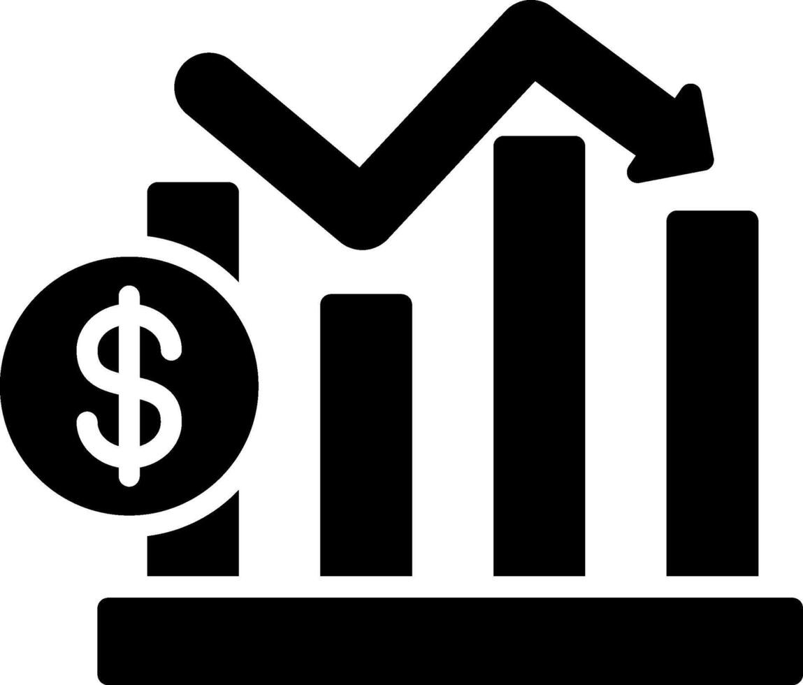 Recession Glyph Icon Design vector