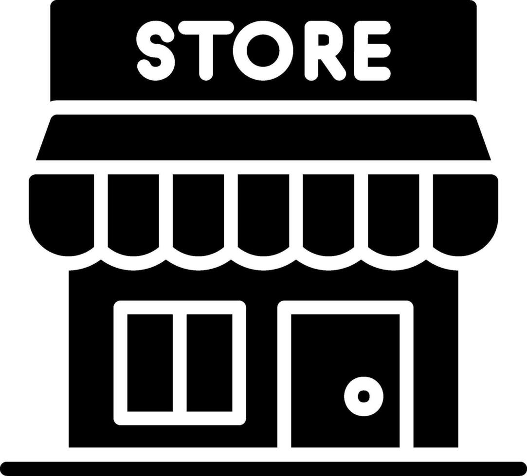 Store Glyph Icon Design vector
