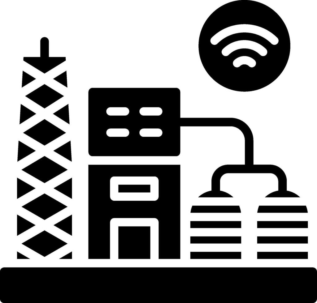 Oil Refinery Glyph Icon Design vector